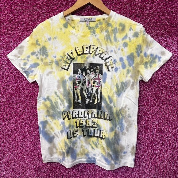 Def Leppard Pyromania 83 US Tour Glam Metal Band Tie Dye XS - Picture 1 of 4